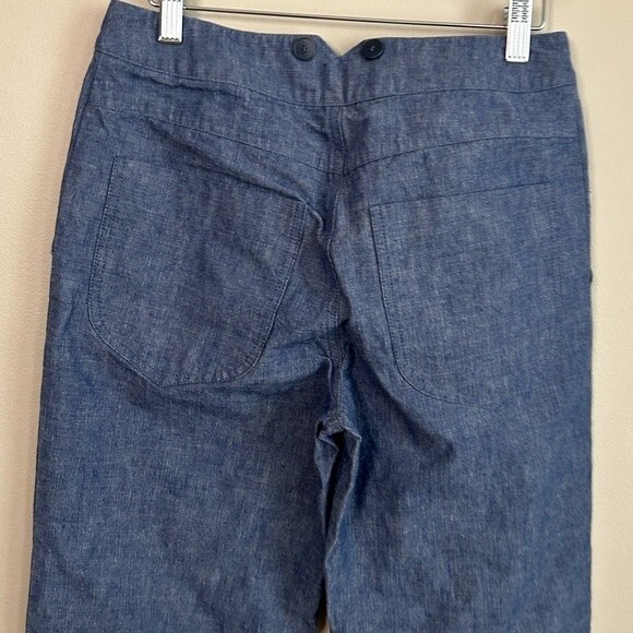 Philosophy Blue Denim High Rise Straight Leg Boho Jeans with Frayed Hem Size 2 - Picture 6 of 7